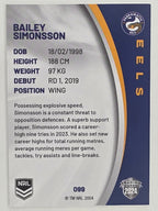 NRL 2024 Elite Base Card #099 Bailey Simonsson Parramatta Eels