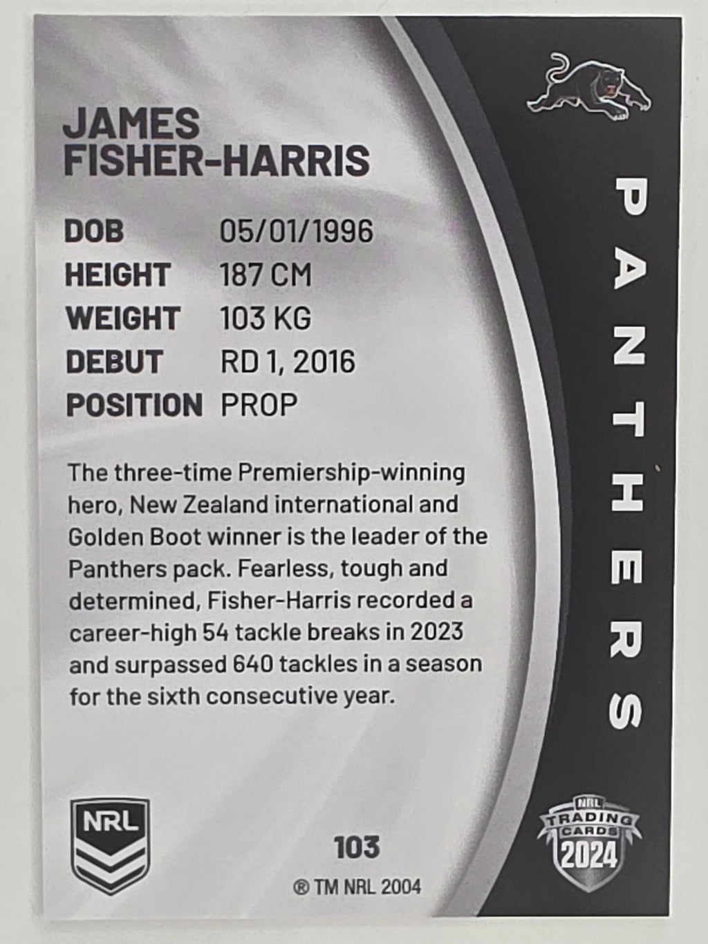 NRL 2024 Elite Base Card #103 James Fisher-Harris Penrith Panthers