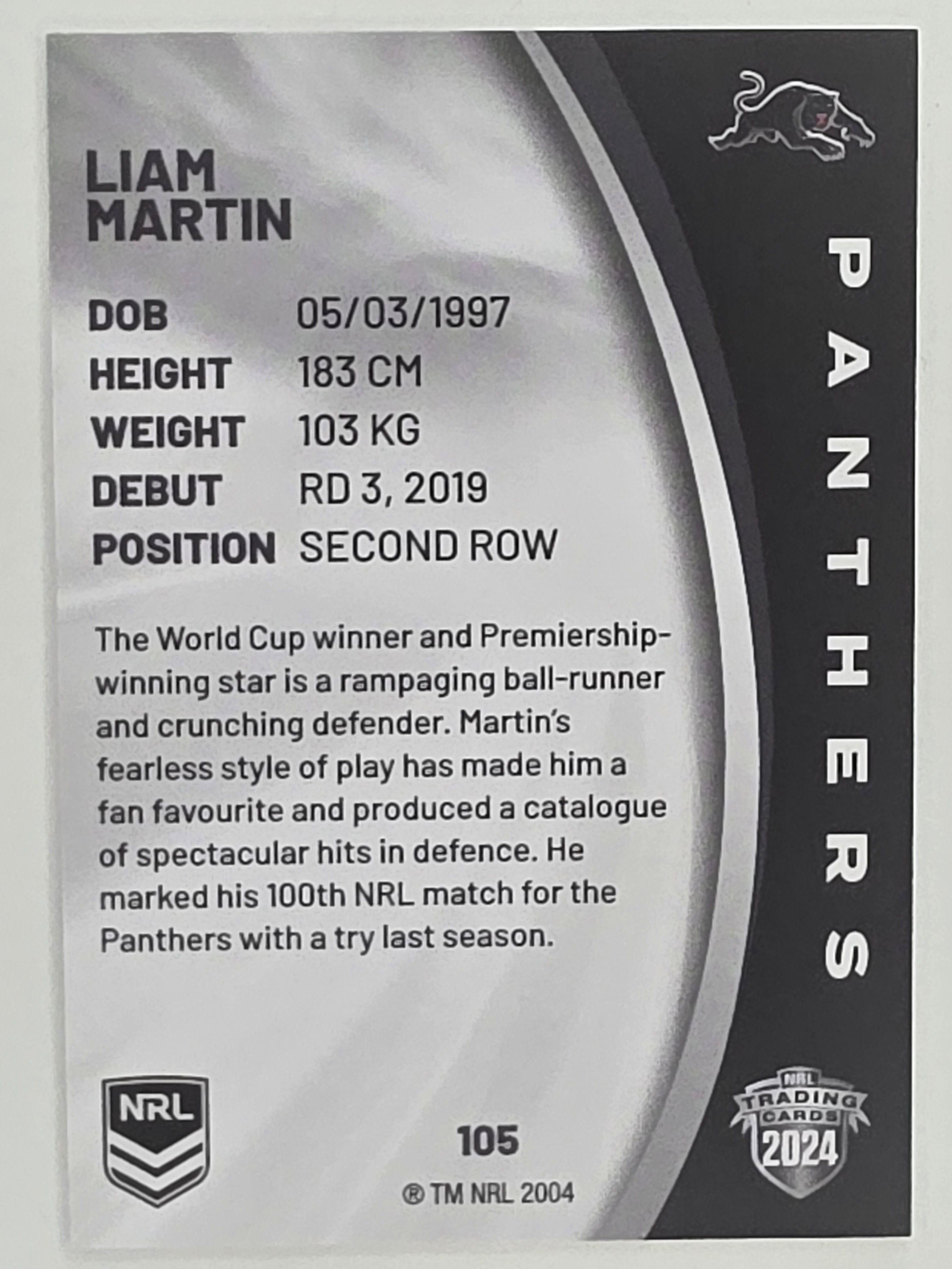 NRL 2024 Elite Base Card #105 Liam Martin Penrith Panthers