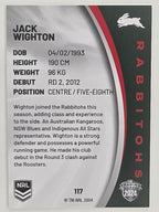 NRL 2024 Elite Base Card #117 Jack Wighton South Sydney Rabbitohs