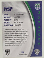 NRL 2024 Elite Base Card #138 Wayde Egan New Zealand Warriors