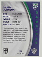 NRL 2024 Elite Base Card #141 Shaun Johnson New Zealand Warriors