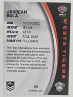 NRL 2024 Elite Base Card #147 Jahream Bula Wests Tigers