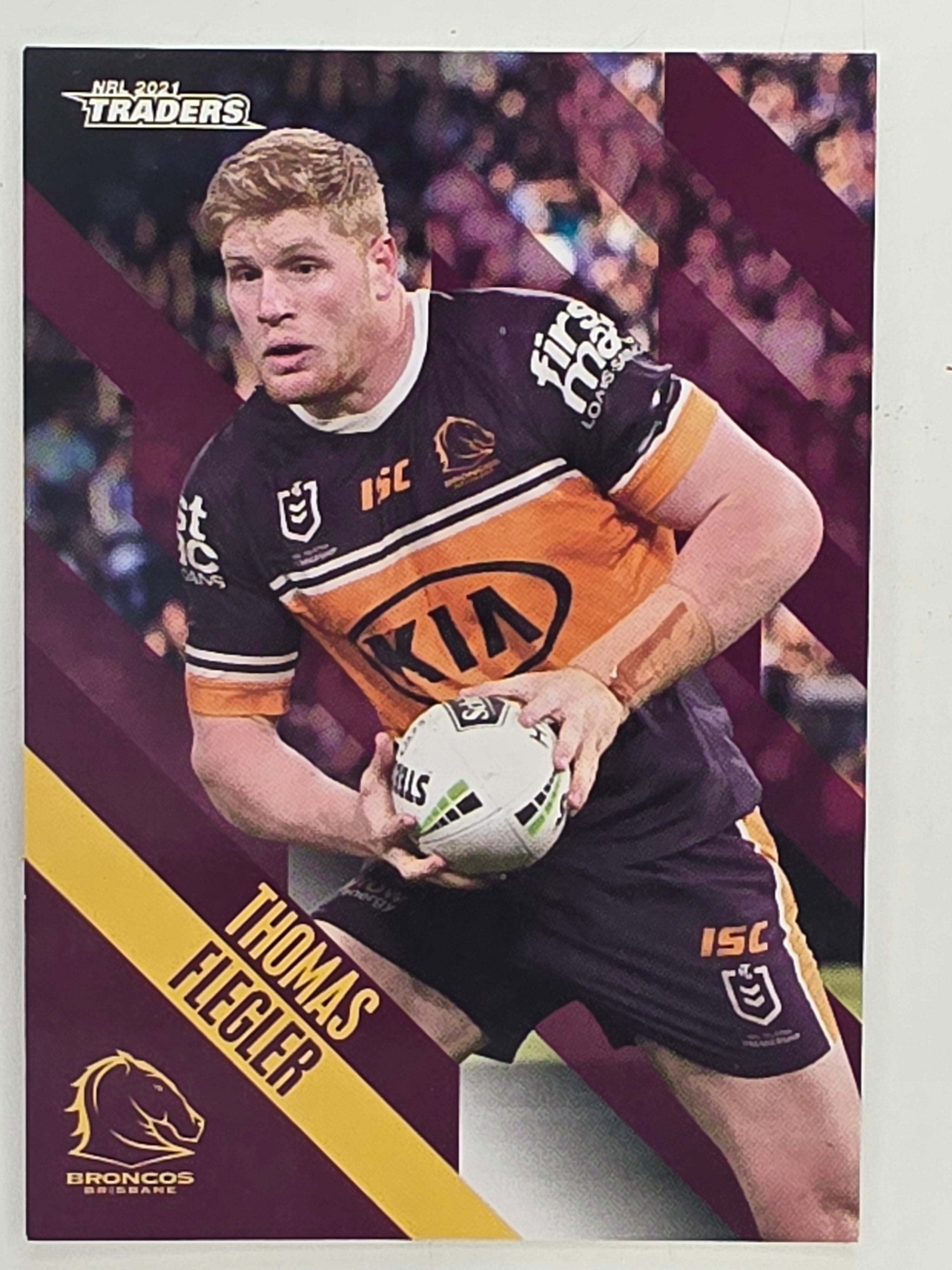 NRL 2021 Traders Base Card #006 Thomas Flegler Brisbane Broncos