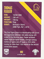 NRL 2021 Traders Base Card #006 Thomas Flegler Brisbane Broncos