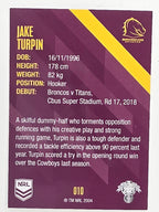 NRL 2021 Traders Base Card #010 Jake Turpin Brisbane Broncos