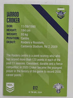 NRL 2021 Traders Base Card #012 Jarrod Croker Canberra Raiders