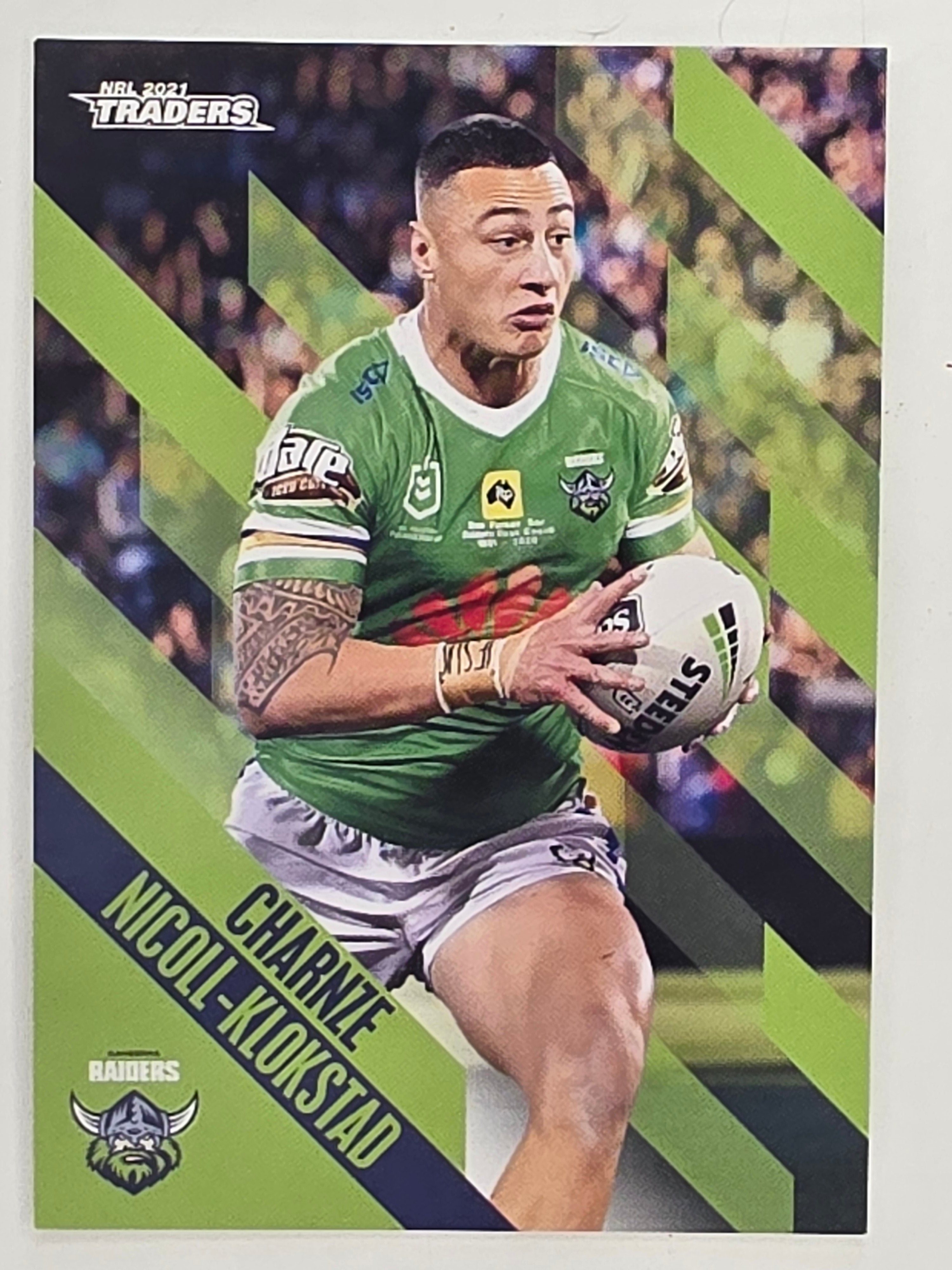 NRL 2021 Traders Base Card #015 Charnze Nicoll-Klokstad Canberra Raiders