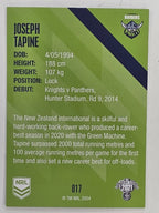 NRL 2021 Traders Base Card #017 Joseph Tapine Canberra Raiders