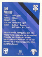 NRL 2021 Traders Base Card #022 Jake Averillo Canterbury Bankstown Bulldogs
