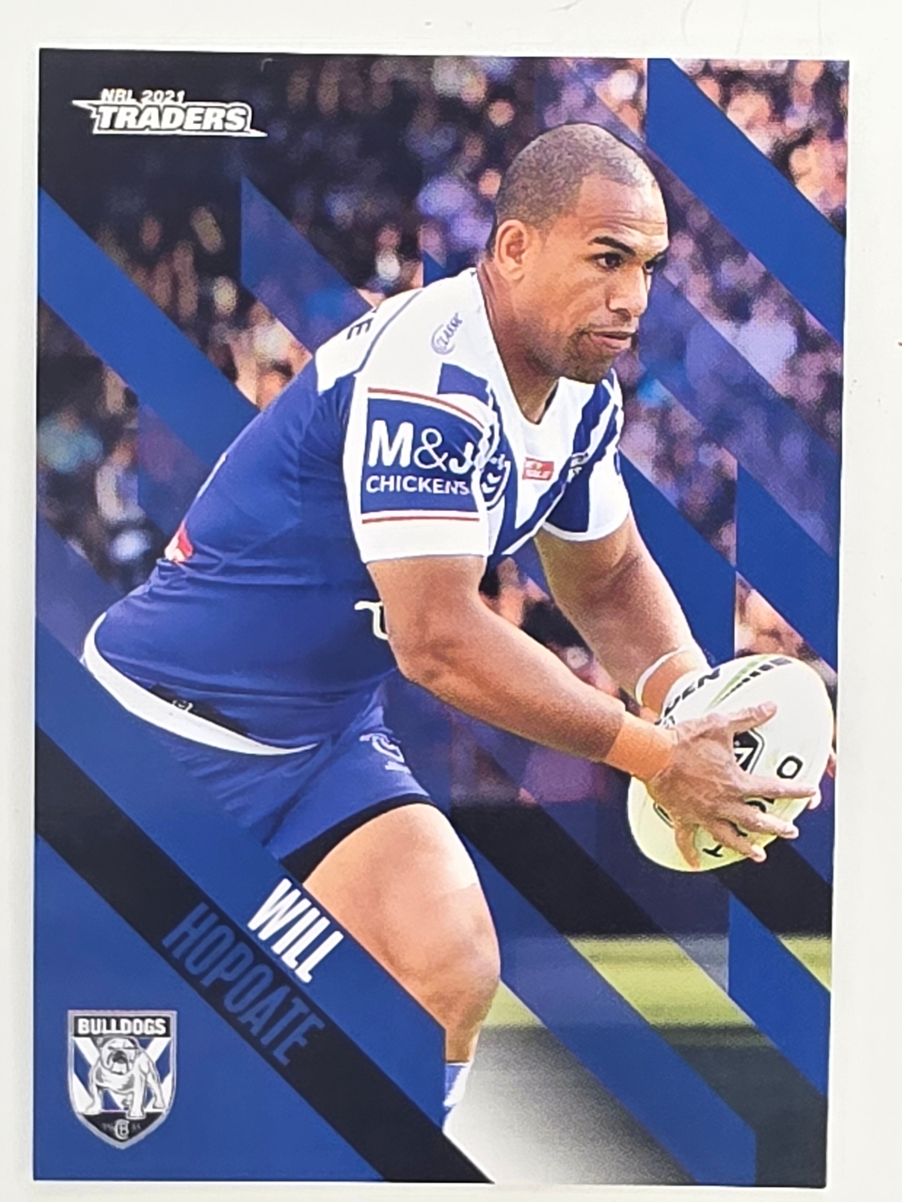 NRL 2021 Traders Base Card #025 Will Hopoate Canterbury Bankstown Bulldogs