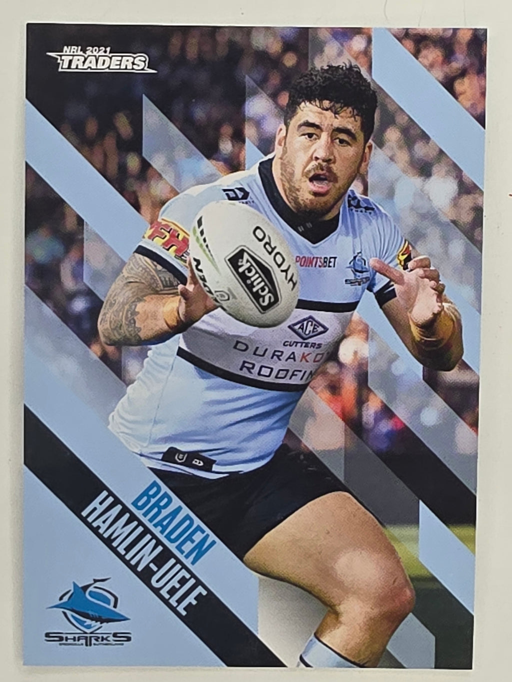 NRL 2021 Traders Base Card #034 Braden Hamlin-Uele Cronulla Sutherland Sharks
