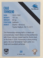 NRL 2021 Traders Base Card #039 Chad Townsend Cronulla Sutherland Sharks