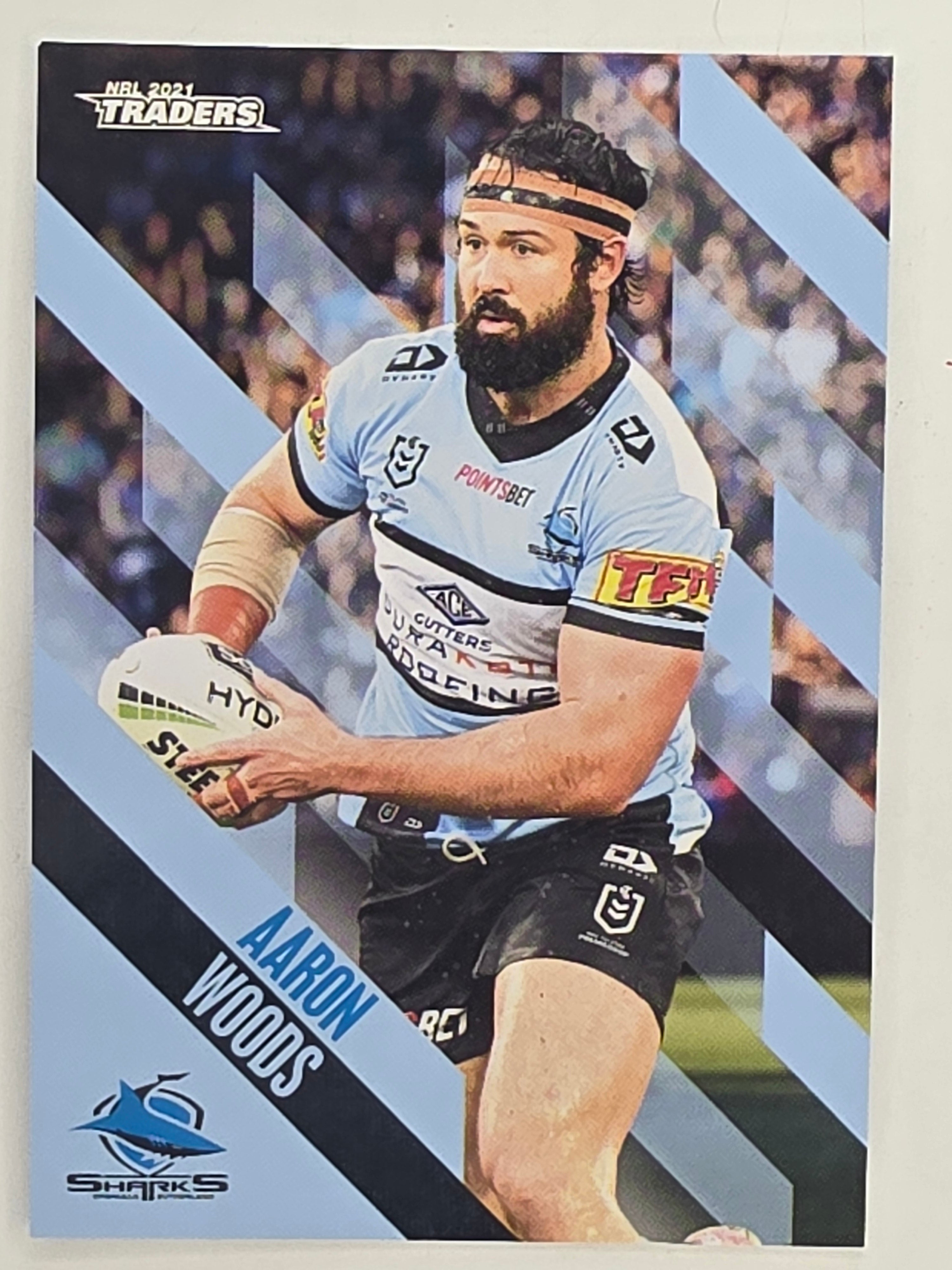NRL 2021 Traders Base Card #040 Aaron Woods Cronulla Sutherland Sharks