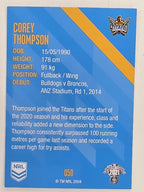 NRL 2021 Traders Base Card #050 Corey Thompson Gold Coast Titans