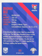 NRL 2021 Traders Base Card #073 Bradman Best Newcastle Knights