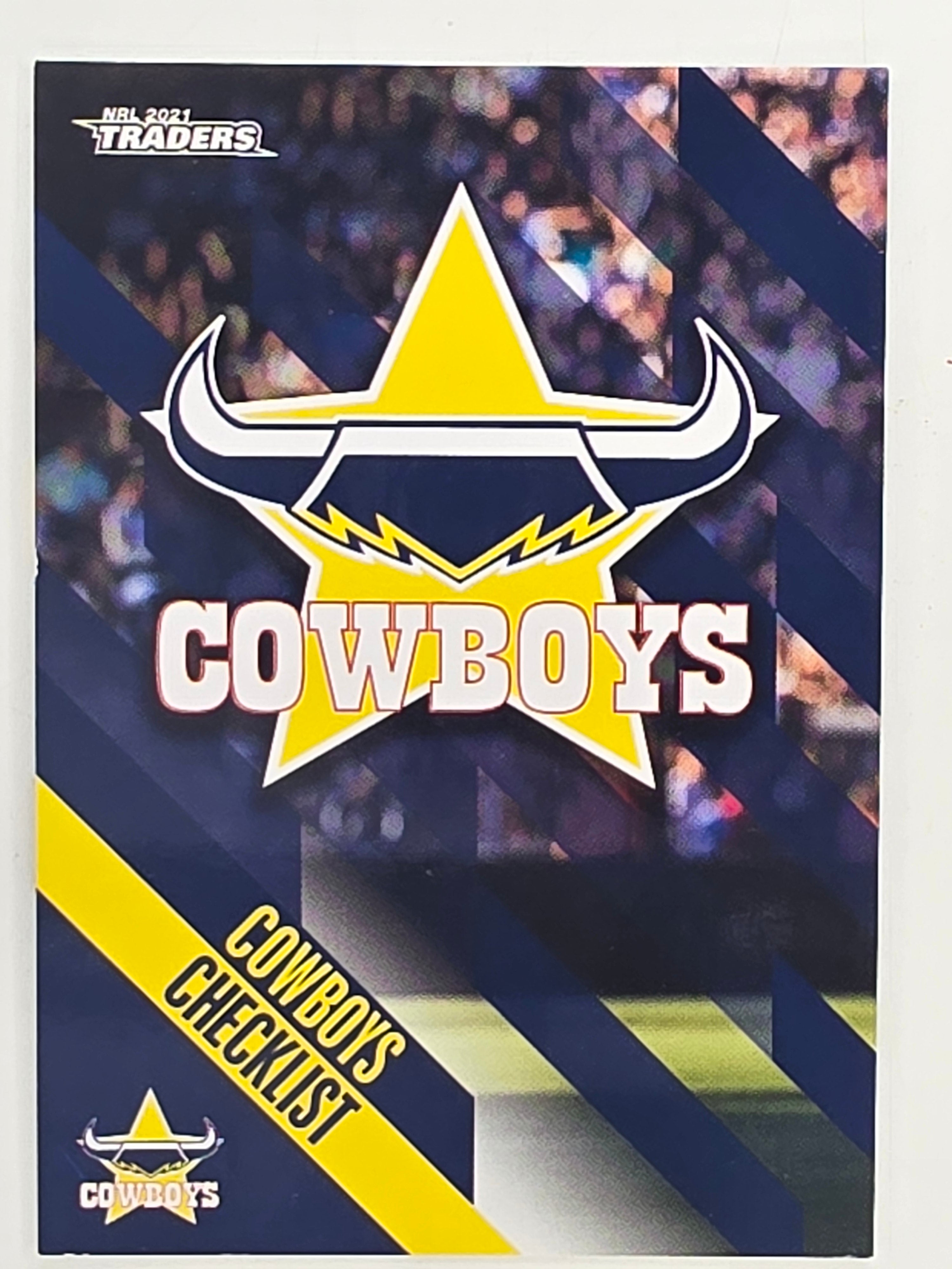 NRL 2021 Traders Base Card #081 Cowboys Checklist North Queensland Cowboys
