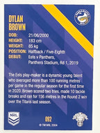 NRL 2021 Traders Base Card #092 Dylan Brown Parramatta Eels