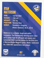 NRL 2021 Traders Base Card #097 Ryan Matterson Parramatta Eels