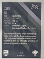 NRL 2021 Traders Base Card #110 Isaah Yeo Penrith Panthers