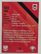 NRL 2021 Traders Base Card #129 Tariq Sims St George Illawarra Dragons