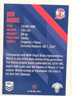 NRL 2021 Traders Base Card #137 Josh Morris Sydney Roosters
