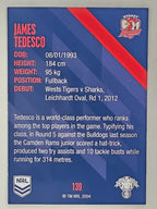 NRL 2021 Traders Base Card #139 James Tedesco Sydney Roosters