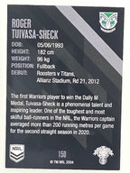 NRL 2021 Traders Base Card #150 Roger Tuivasa-Sheck New Zealand Warriors