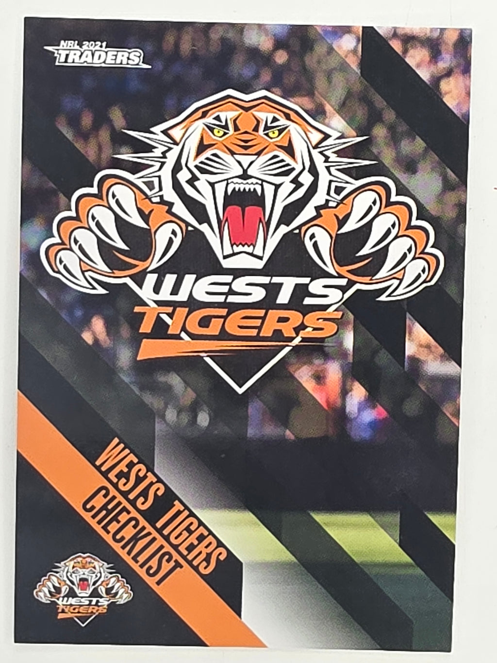 NRL 2021 Traders Base Card #151 Wests Tigers Checklist Wests Tigers