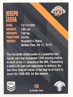 NRL 2021 Traders Base Card #155 Joseph Leilua Wests Tigers