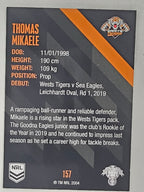 NRL 2021 Traders Base Card #157 Thomas Mikaele Wests Tigers