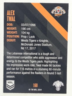 NRL 2021 Traders Base Card #160 Alex Twal Wests Tigers