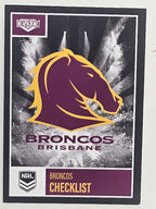 NRL 2022 Elite Base Card #001 Broncos Checklist Brisbane Broncos