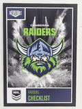 NRL 2022 Elite Base Card #010 Raiders Checklist Canberra Raiders