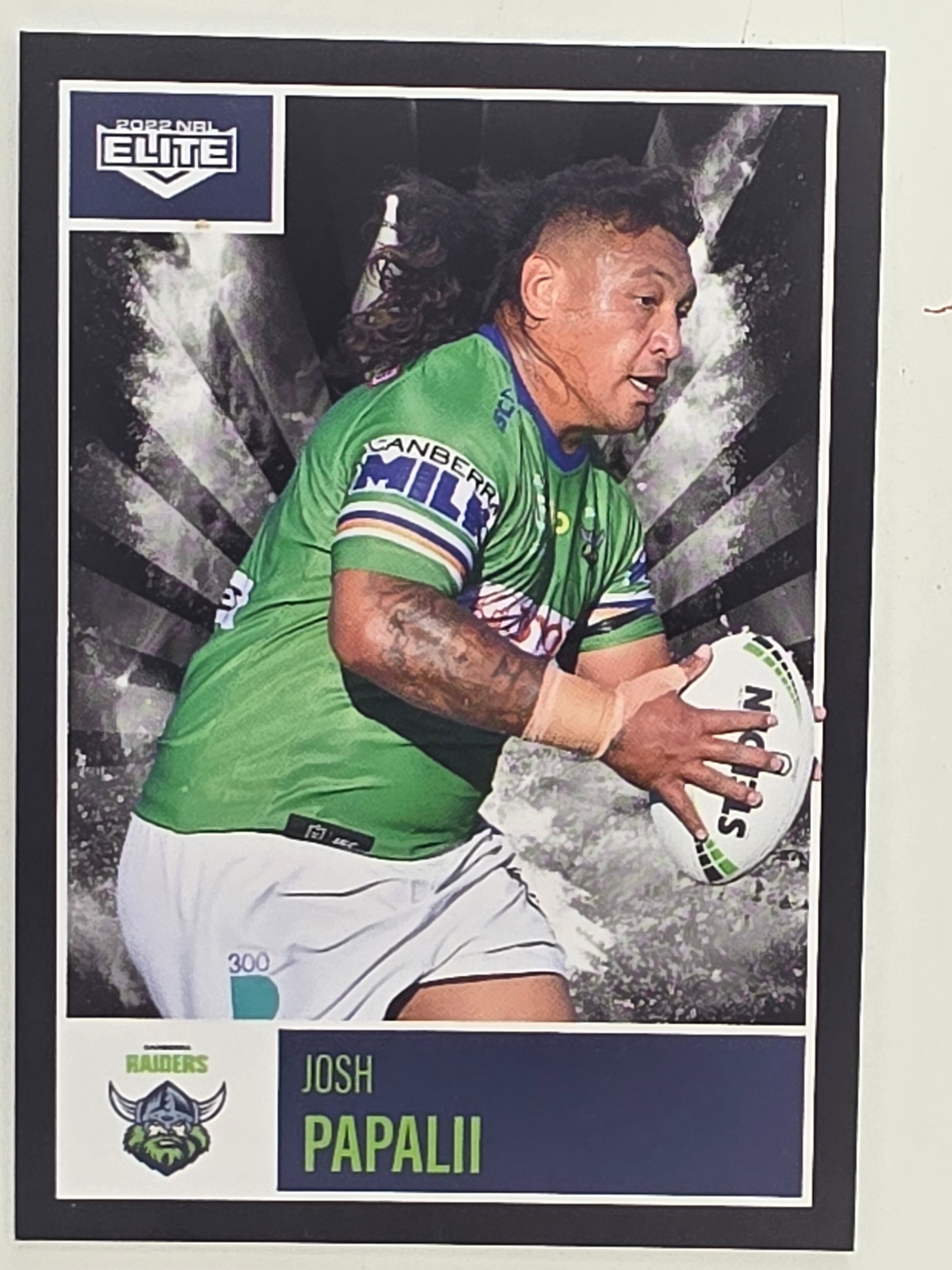 NRL 2022 Elite Base Card #013 Josh Papalii Canberra Raiders