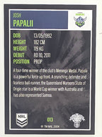 NRL 2022 Elite Base Card #013 Josh Papalii Canberra Raiders