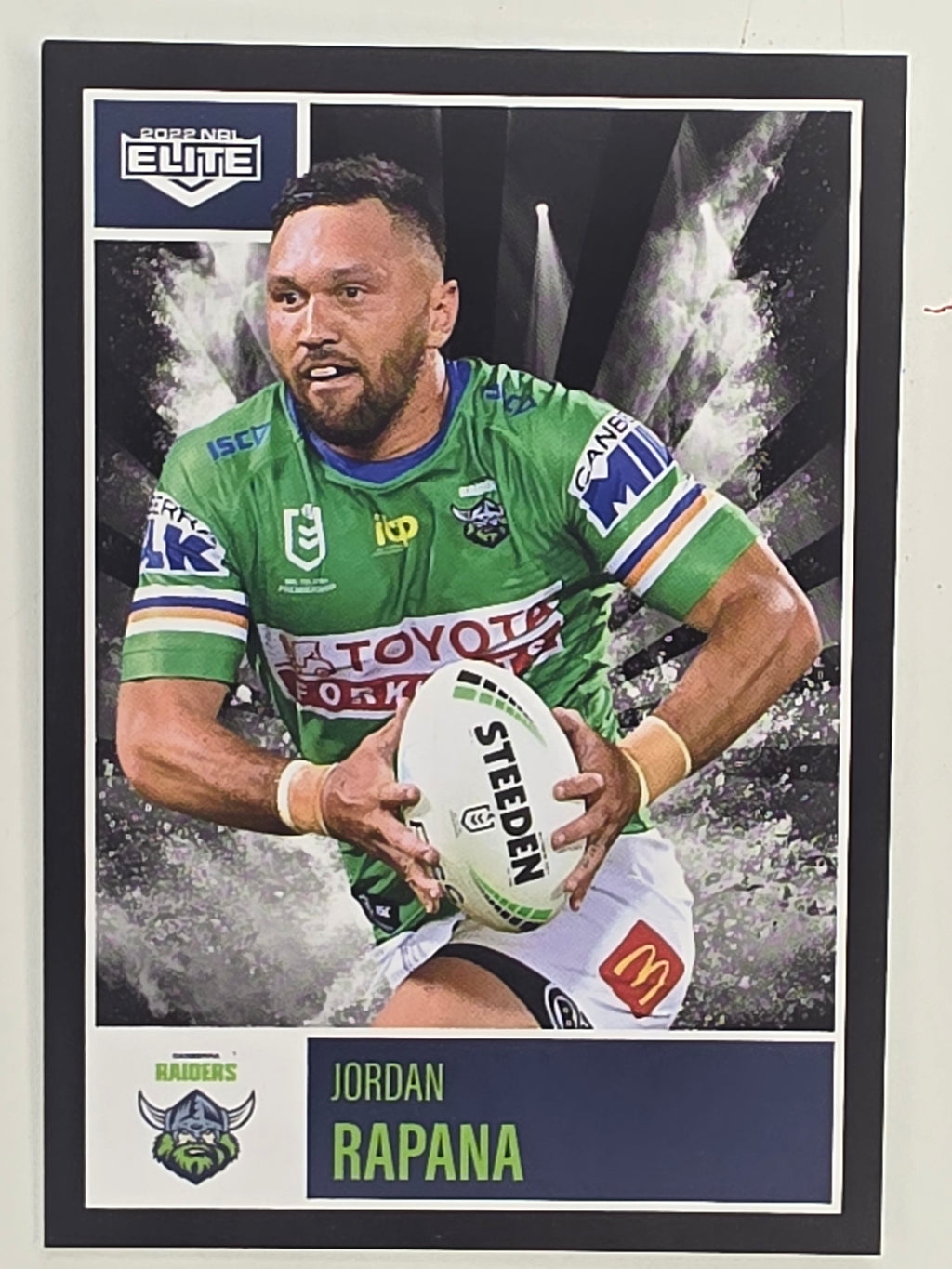 NRL 2022 Elite Base Card #014 Jordan Rapana Canberra Raiders