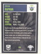 NRL 2022 Elite Base Card #014 Jordan Rapana Canberra Raiders