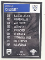 NRL 2022 Elite Base Card #019 Bulldogs Checklist Canterbury Bankstown Bulldogs