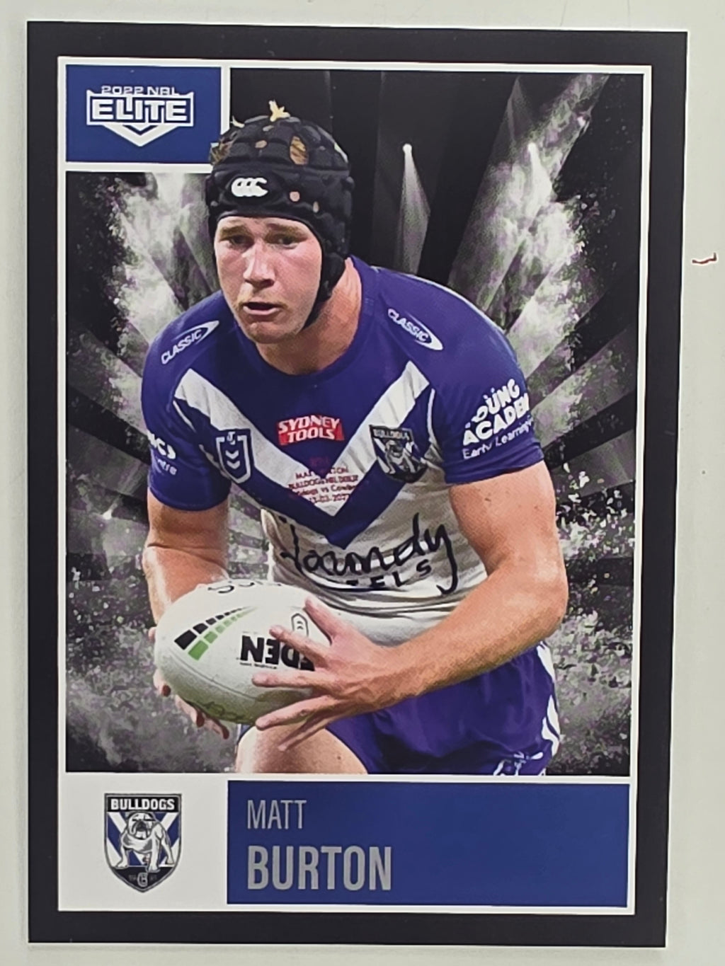 NRL 2022 Elite Base Card #021 Matt Burton Canterbury Bankstown Bulldogs