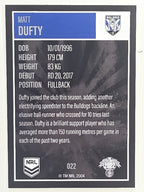NRL 2022 Elite Base Card #022 Matt Dufty Canterbury Bankstown Bulldogs