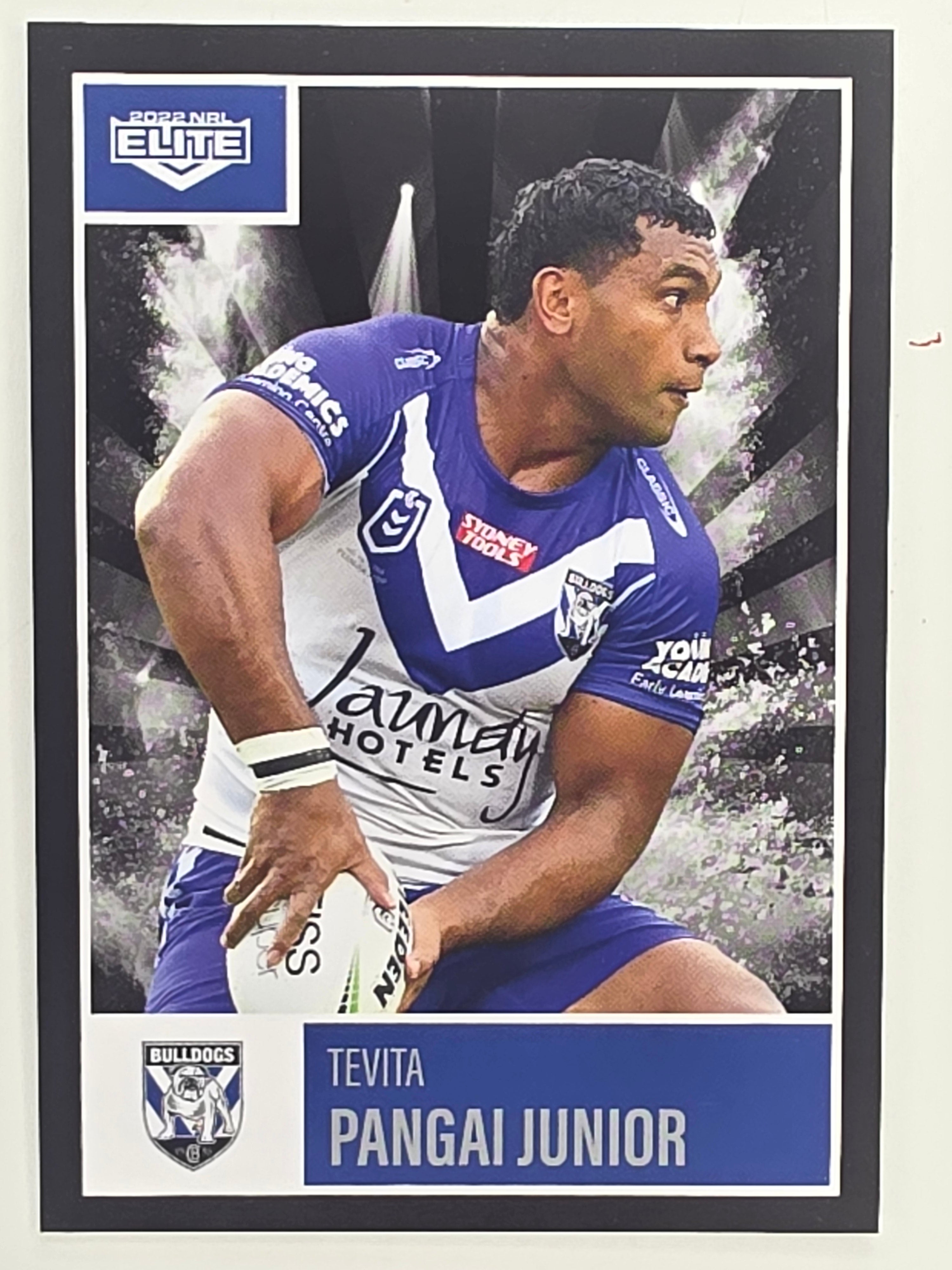 NRL 2022 Elite Base Card #025 Tevita Pangai Junior Canterbury Bankstown Bulldogs