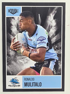 NRL 2022 Elite Base Card #034 Ronaldo Mulitalo Cronulla Sutherland Sharks
