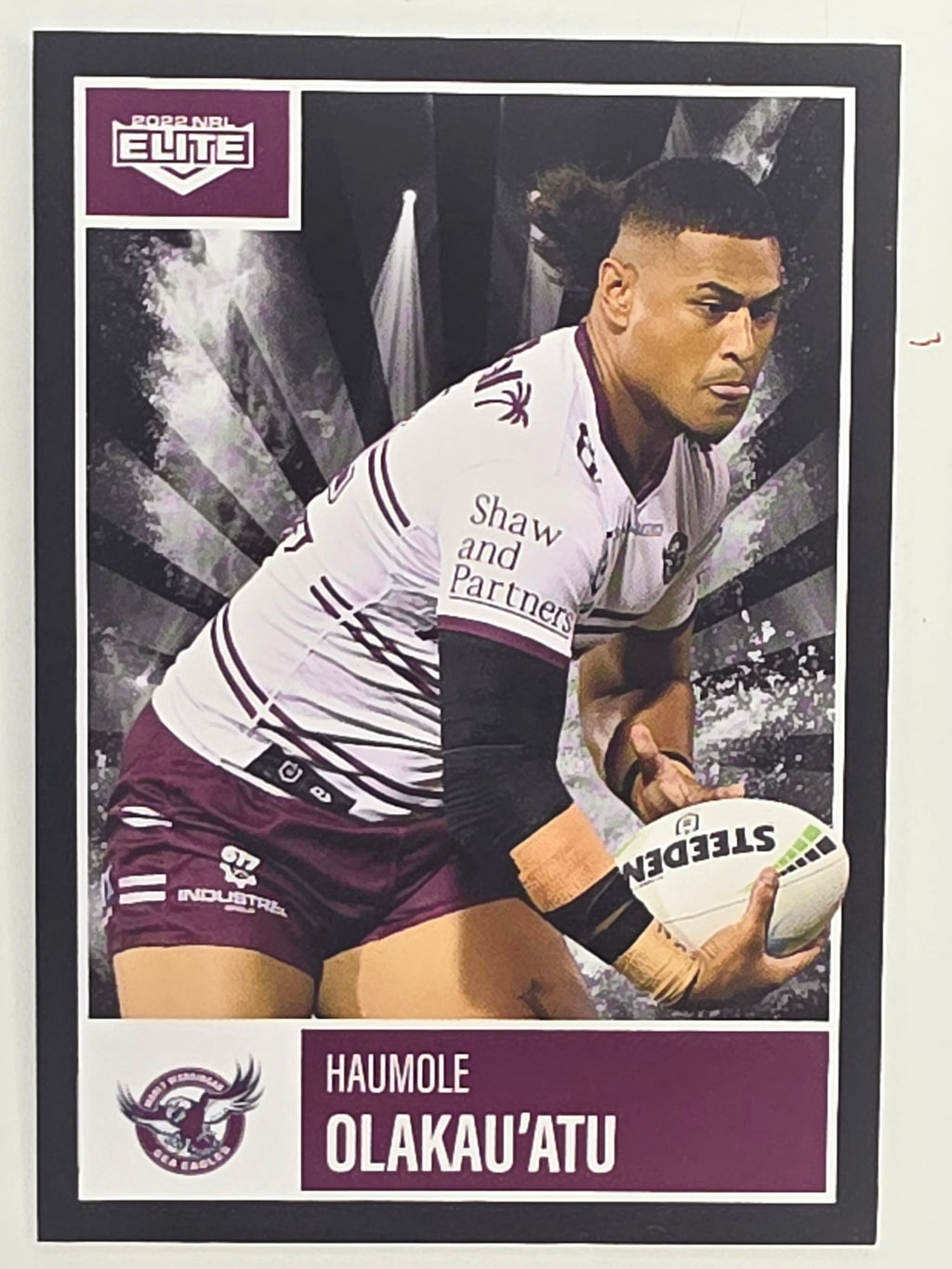 NRL 2022 Elite Base Card #051 Haumole Olakau’atu Manly Warringah Sea Eagles