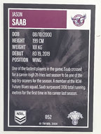 NRL 2022 Elite Base Card #052 Jason Saab Manly Warringah Sea Eagles