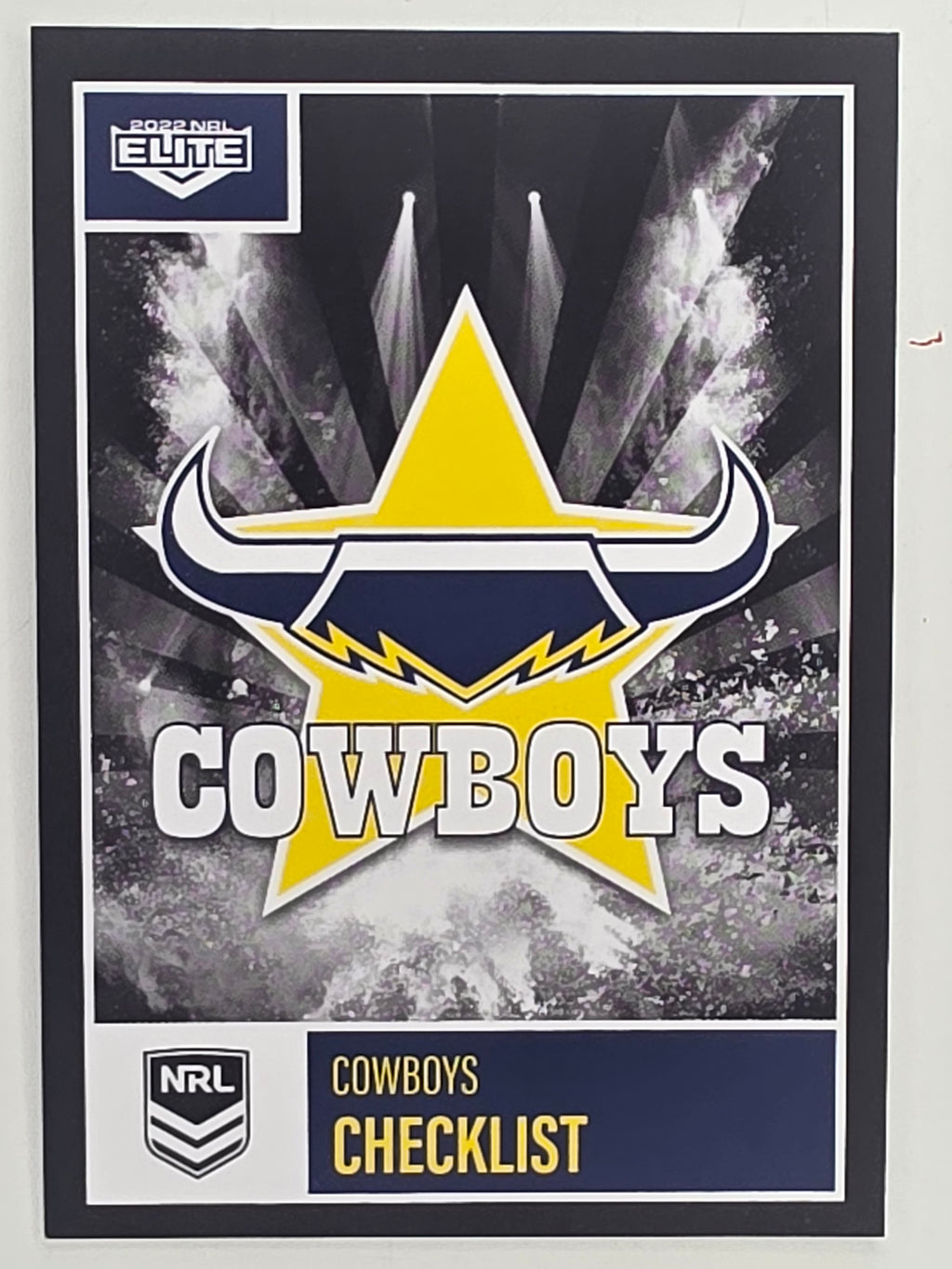 NRL 2022 Elite Base Card #073 Cowboys Checklist North Queensland Cowboys