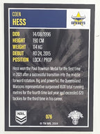 NRL 2022 Elite Base Card #076 Coen Hess North Queensland Cowboys