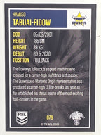 NRL 2022 Elite Base Card #079 Hamiso Tabuai-Fidow North Queensland Cowboys
