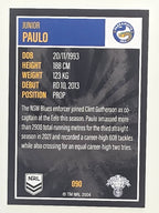 NRL 2022 Elite Base Card #090 Junior Paulo Parramatta Eels