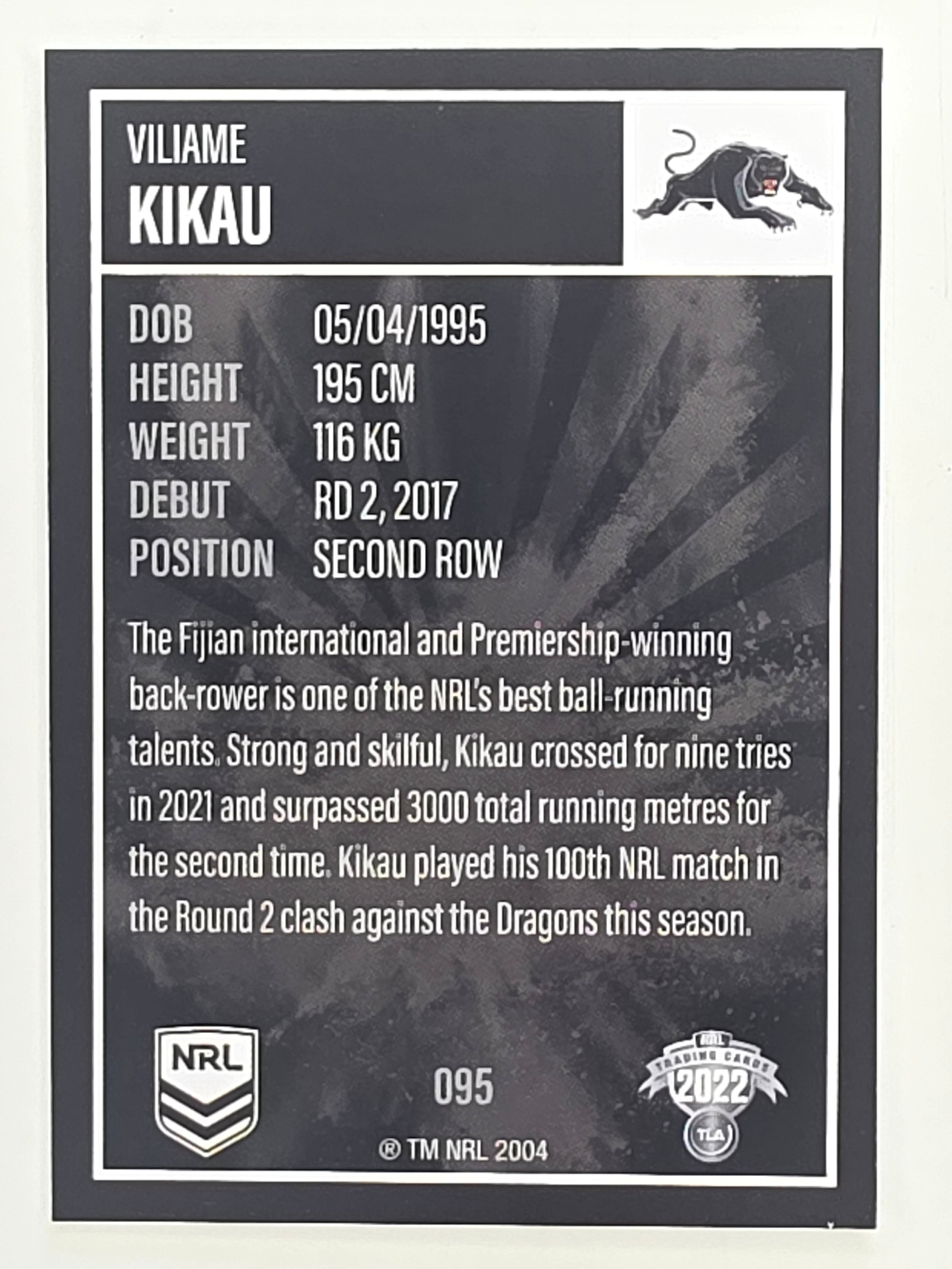 NRL 2022 Elite Base Card #095 Viliame Kikau Penrith Panthers